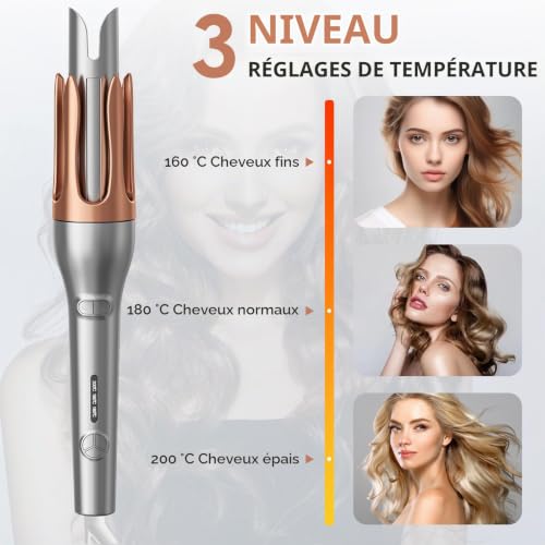 Anluomafuy Fer à Friser Automatique 32mm, 3 Températures, Tous Cheveux – vue 2