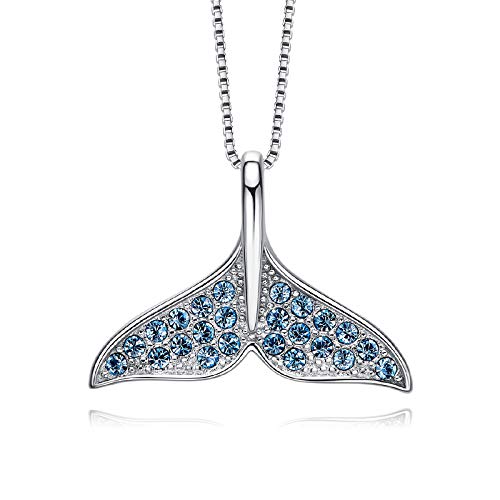 Pendentif queue de sirène et collier cristal argent 925 pour vos soirées
