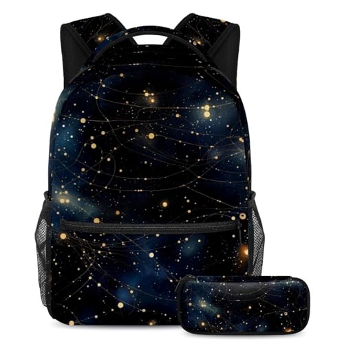 Sac à dos avec trousse motif espace, cadeau idéal ado
