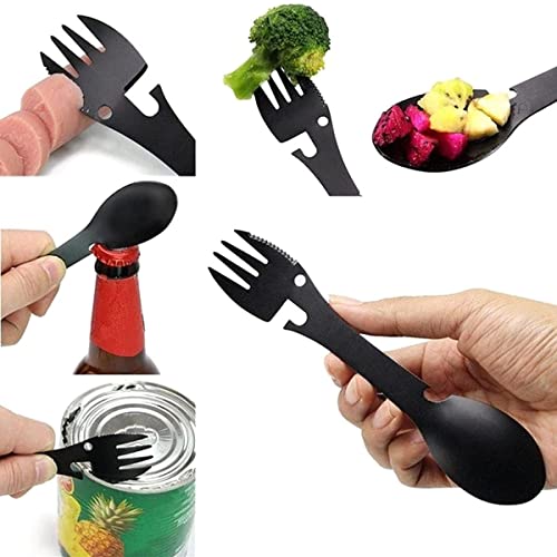 Löffel Gabel Kombi, Witbicg Spork Gabel Löffel Kombi Set Löffel Gabel Messer Kombi, Kann Flaschen Und Dosen Öffnen, Lebensmittel, Löffel Und...