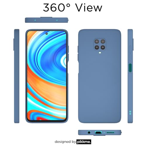 Image of Outlouders Back Cover for Redmi Note 9 Pro /Note 9 Pro Max /Poco M2 Pro /Note 10 Lite | Camera Protection | Durable Soft Matte Silicone Bumper Case (Aqua Blue)
