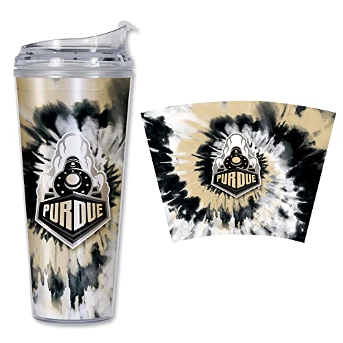 Image of Rico Industries NCAA Glitter 24oz Acrylic Glitter Tumbler with Hinged Lid, Officially Licensed Double Wall Tumbler with Straw
