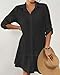 Bsubseach Swimsuit Coverup for Women Button Down Bathing Suit Cover Up Ruffle Hem Summer Beach Shirt Dresses with Pocket Black M