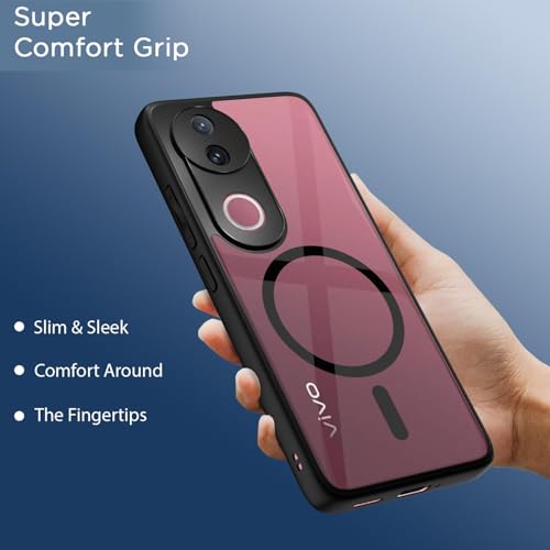 Image of KAPAVER Hybrid Series Back Cover Case Compatible with IQOO Z10R / Vivo V50 (PC+TPU) (Black)