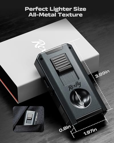 Encendedor antorcha 5 en 1 con accesorios y llama dual miniatura 5