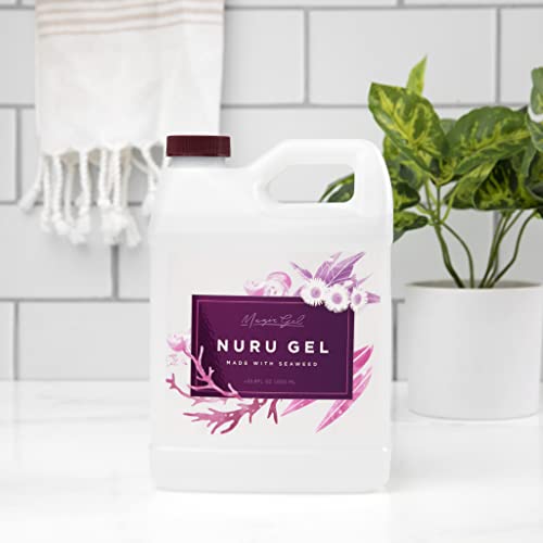 Magic Gel Nuru Massage Therapy Gel 33.8 fl oz – Clear, Fragrance-Free, No Added Flavors – Ultra-Slippery, Stain-Free Massage Gel with Seaweed Extract for Full-Body Glide & Hydrated Skin – Made in USA