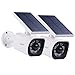 Solar Lights Outdoor，BNT Security Super Bright LED Led Flood Lights with Motion Sensor,800Lm Waterproof Solar Power Charging, Adjustable Head for Garage Yard, Wall Porch,Pack of 2,White