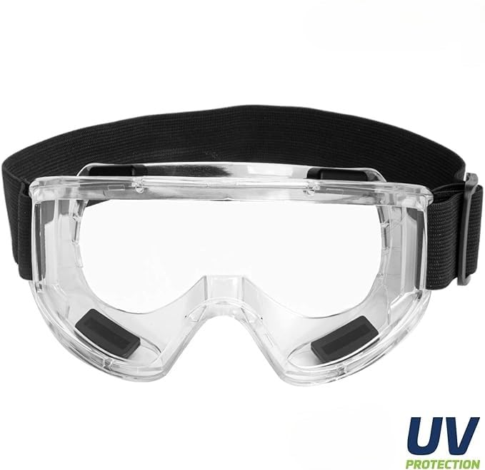 Image of Motorcycle Goggles for Men and Women - UV400 Protection, Anti-Fog, Scratch-Resistant Lens, Adjustable Strap, Windproof and Dustproof Riding Eyewear for Off-Road & Dirt Bike (Transparent)
