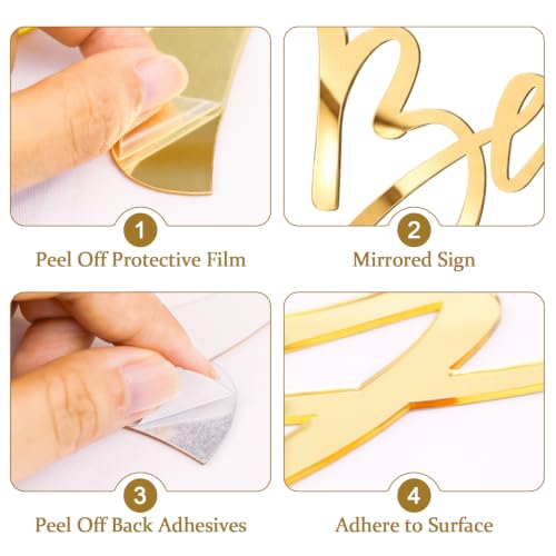 Image of Acrylic We Can Bearly Wait Sign for Backdrop, Gold