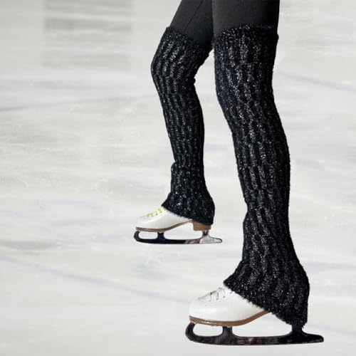 Calentadores de piernas para patinaje artístico calcetines sin pie gruesos 4