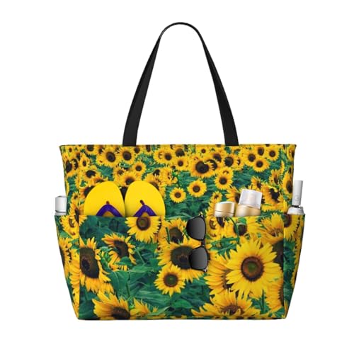Grand sac de plage sac à bandoulière femme fourre-tout imprimé floral avec poignées