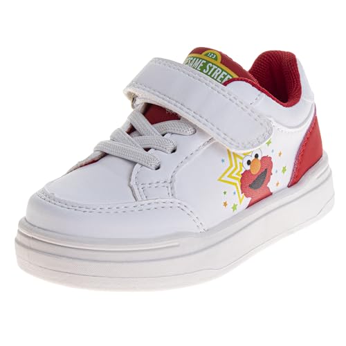 Sesame Street Strap Sneakers for Boys & Girls - Kids Lightweight Athletic Breathable Running Tennis Shoes (Sizes: 5-10 Toddler / 11 Little Kid)