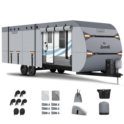 Upgrade 7-Layer RV Cover for 20-22 ft with A/C | All-Weather Heavy Duty