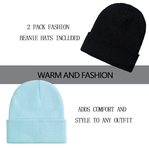 Image of ZOORON 1&2 Pack Beanie for Men Women Slouchy Beanie Hats Winter Knit Caps Soft Ski Hat Unisex