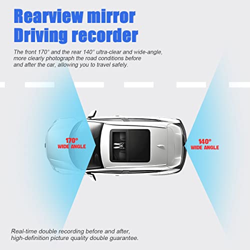 Car Dash Cam Backup Rearview Mirror Camera, 4.3" Full HD 1080P Smart Rearview Mirror Camera for Cars, Trucks, SUV, Dual Cameras, Built-in G-Sensor, Parking Assistance & Loop Record Support by AUKEPO - Image 7