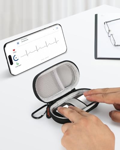 Image of Ultra-Hard Small Carrying Case for Wired Earbuds, Kardiamobile EKG Heart Monitor, Kardia Mobile 6L / 1L - Portable Mini IEM Case Universal Pouch Bag for in Ear Monitor, Airpods, Galaxy Buds, Earpods
