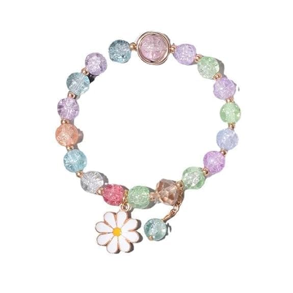moolyavaan products floral charm bracelet friendship bff bracelet fashion girls string color bead bracelet (pack of