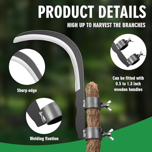 Image of Veloxi Pruning Saw with Curved Blade | Heavy Duty Sickle Cutter Head for Tree Branch, Wood, Grass & Weed Cutting - Manual Garden Tool Attachment