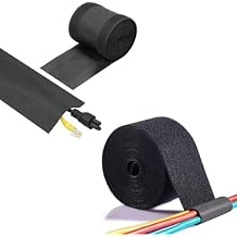 ECOHomes Bundle - 4 Inch x 20 FT Carpet Cord Cover + 2 Inch By 15 FT Cable Ties Wrap