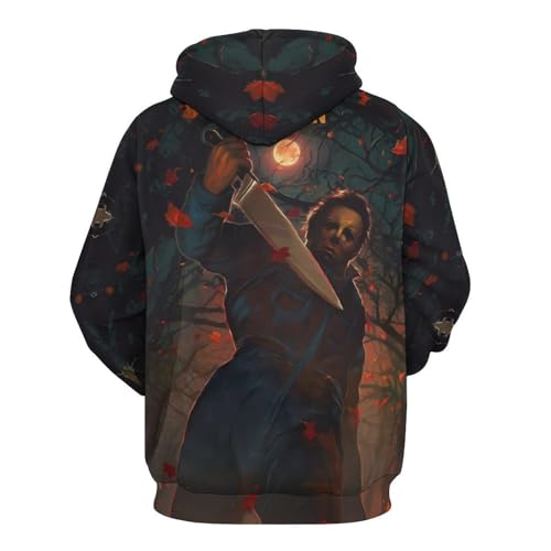 ZHANGXM Men's Pullover Sweatershirt Halloween Michael Myers Autumn Soft Loose for Womens Long Sleeved Casual Sweater3