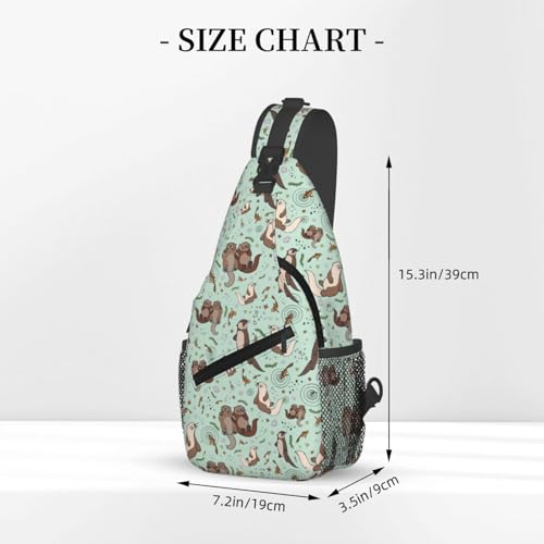 Cute Sea Otters Sling Bag Casual Chest Bags Adjustable Crossbody Bag Shoulder Backpack For Travel Hiking2