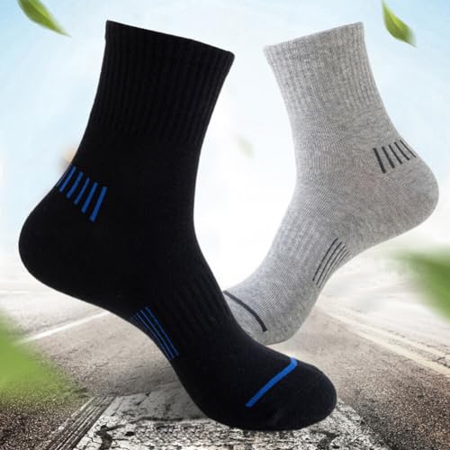 5 Pairs Women Thin Cotton Socks, Soft Cotton Bootie Socks Above Ankle Crew Socks, Men Sports Socks Mid Length Socks4