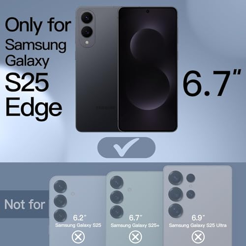 Image of ShieldTech Back Cover Case for Samsung Galaxy S25 Edge 5G | Back Cover with Mag-Safe | Transparent & Black Mobile Phone Back Cover for Samsung Galaxy S 25 Edge / S25 Edge | Anti Yellow TPU Back Cover