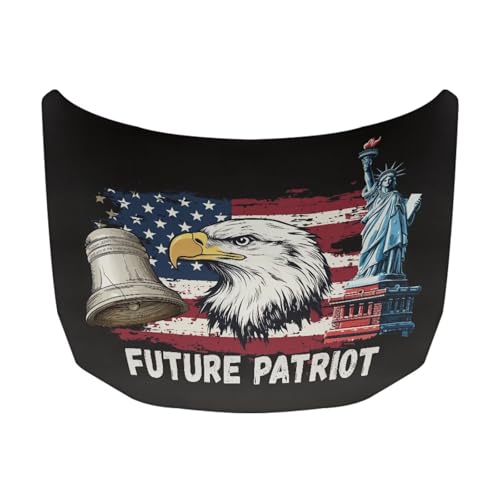 Image of Eagle The Statue of Liberty 250 Years Pattern Car Hood Cover Polyester Car Bonnet Banner Weather-Resistant Can be Washed Auto Hood Protector Vehicles Decorate Accessories