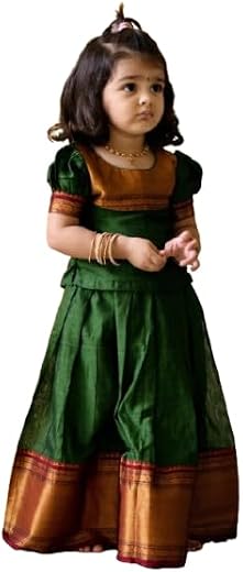 MANMADHU Kids Pattu Pavadai Baby Silk Lehenga choli,gwon, Gown – Traditional Festive - Wear for Girls
