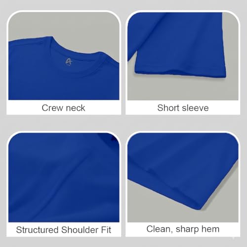 Image of Men's Premium 100% Cotton T-Shirt, Lightweight Short Sleeve Crew Neck Tee, Soft Breathable Summer Essential, Regular Fit