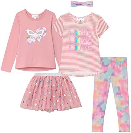 BTween Girls Kids Fall Clothing and Accessory Set- 5pc Mix And Match Sets