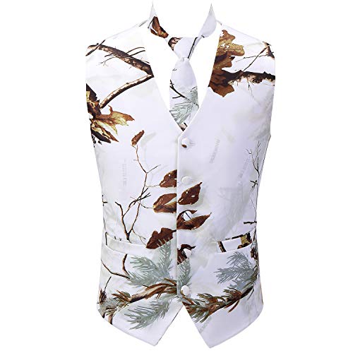 HBDesign Men Collar Edge White Camouflage Dress Suits (Jacket+Vest+Pants+Tie/Bowtie)3