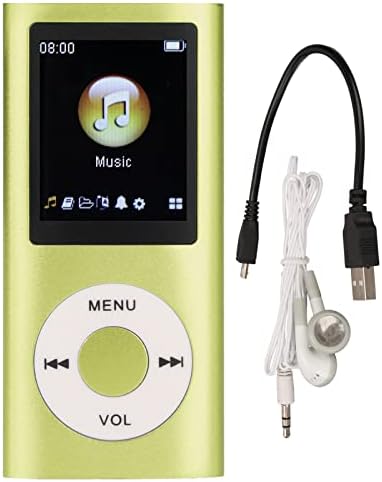 MP3 Player, Music Player with 1.8in LCD Screen Mini USB Port, Slim Classic Digital Voice Recorder with FM Radio, Speaker Lossless Sound, Supports Up to 64GB, Earphones Included (Green)