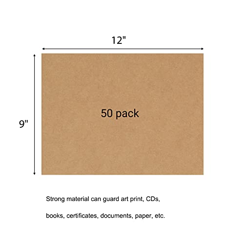 suituts 50 Pack Corrugated Cardboard Sheets, 9X12 Inch, Durable Cardboard Filler Insert Dividers for Packing, Mailing, Shipping Corrugated Cardstock Pads for Crafts, DIY Art (Brown)