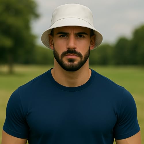 Chapéu Bucket Hat Unissex Liso Estilo Moderno (BR, Alfa, Único, Branco)