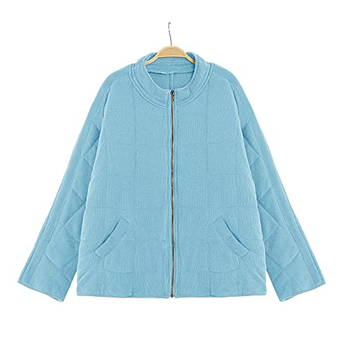 Womens Dolman Lightweight Quilted Jackets Zip Up Long Sleeve Stand Neck Warm Winter Outwears #TOP5