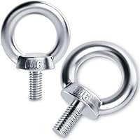 YOOPIN Ringschraube M6, 6 Stück Ösenschrauben, 304 Edelstahl Augenschraube, Ringschraube mit Gewinde, Ringschraube Edelstahl für Befestigungstechnik und Verschiedene Technische Hebevorrichtungen