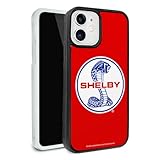 Shelby Cobra Patriotic Logo Protective Slim Fit Hybrid Rubber Bumper Case Fits Apple iPhone 12 Pro and 12
