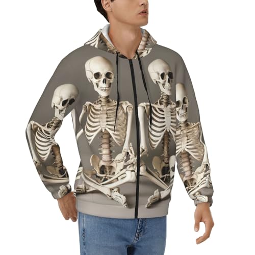 Sweat à capuche squelette yoga homme sweatshirt imprimé épais taille S M L XL XXL 3XL