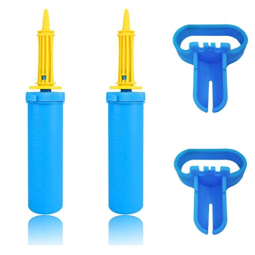 2-Pack Ballonpumpe, Luftpumpe, Handpumpe, Party- Geburtstage-Ballonpumpen-Handmanual-Inflator-Leichtgewichtiges dauerhaftes Stabile und robuste Material Mit 1 Stück Ballonbindewerkzeug