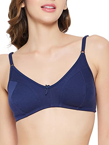 Image of Clovia Women's Cotton Non-Padded Non-Wired Full Cup Bra in Blue