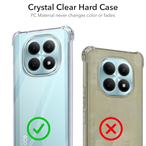 Image of Jkobi Shockproof Crystal-Clear Back Cover for Poco M8 5G (Anti Yellow Case | Drop & Camera Protection | Hard Polycarbonate)