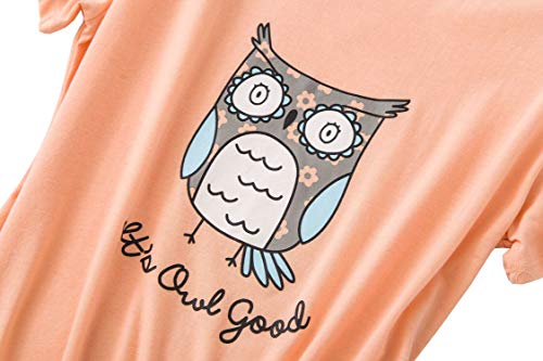Image of CHUNG Women Cotton Pajama Sets Sleepwear pjs Short Sleeve Shirt Capri Length Crop Pants Cute Vivid Print