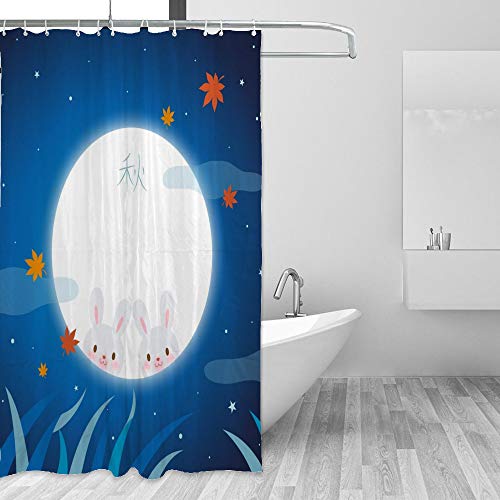 Rideau de douche polyester avec crochets pour baignoire 180x180 cm - 5