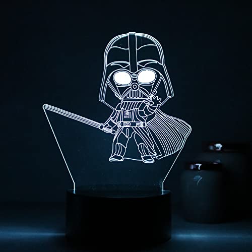 Luminária LED 3D star wars, Darth Vader, stormtrooper (Mini Darth Vader)
