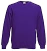 Fruit of the Loom Raglan Sweatshirts in 12 Colours and Sizes S, M, L, XL, XXL, Purple #2