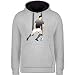Produktbild Fußball - Fußballspieler Stürmer Ball Sprint - M - Grau meliert/Navy Blau - JH003_Hoodie_Unisex - JH003 - Hoodie zweifarbig und Kapuzenpullover für Herren und Damen