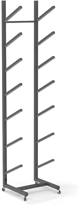 Snowboard Storage Holder - Metal Floor-Standing Display Rack for Skateboard, Skis, Longboard, Sample Board Organizer(Black-B)