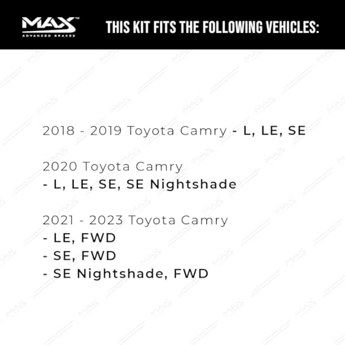 Image of MAX Advanced Brakes - Brake Kit For 2018-2020 Toyota Camry (L, LE, SE), 2021-2023 Toyota Camry (LE /SE w /FWD)| Carbon Ceramic Brake and Rotor Kit Front and Rear| Cross-Drilled Brake Rotors