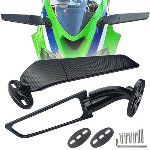 Image of Large Size Motorcycle Mirrors Stealth Wind Wing Side Rearview Mirrors Compatible With 2025 Kawasaki Ninja 500 Ninja 650 Ninja 400 300 2025 ZX6R ZX10R ZX4RR ZX14R GSXR 1000 600 750